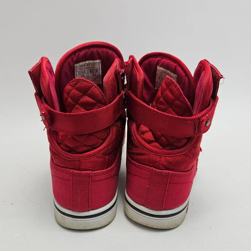 Vlado Atlas II Sneakers Mens 10 Red Canvas High Top Hook&Loop IG-1500-5C Street